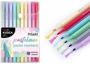 Flamastry Mazaki Pisaki Szkolne PASTELOWE 10 Kolorów Kidea