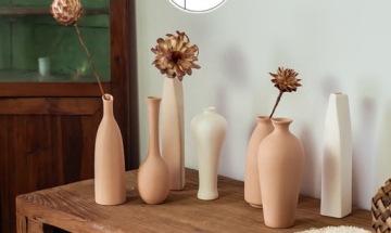 ЯПАНДИ БЕЖЕВАЯ БОХО КЕРАМИЧЕСКАЯ ВАЗА IRMA SLIM