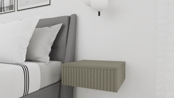 Накастлик прикроватная тумбочка, консоль с пазами RIVA, черный, подвесной, SZER 45