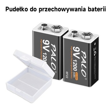 8 szt. 1200 mAh akumulator 9 V Li-ion Crown Micro USB 6F22 9 V akumulator