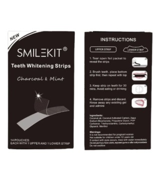 SMILEKIT ПОЛОСКИ ДЛЯ БЕЛЕНИЯ ЗУБОВ ДО 28 ШТУК WHITE TEETH