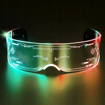 RGB LED ОЧКИ CYBERPUNK PARTY 7 ЦВЕТОВ