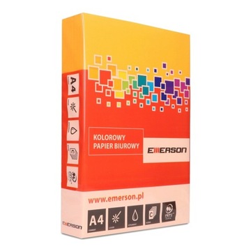 Pomarańczowy Emerson Kolor Papier 1 Ryza A4 80G/M2