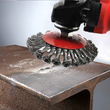 ПРОВОЛОЧНАЯ ДИСКОВАЯ ЩЕТКА ДЛЯ УГЛОВОЙ ШЛИФОВАЛЬНОЙ МАШИНЫ, BRIDNED GRINDER, 100 мм M14