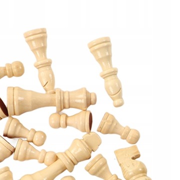 32 шт. ДЕРЕВЯННЫЕ ШАХМАТНЫЕ ФИГУРЫ