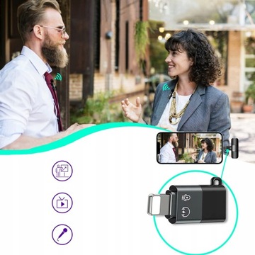 2 БЕСПРОВОДНЫХ МИКРОФОНА USB-C LIGHTNING ANDROID IOS