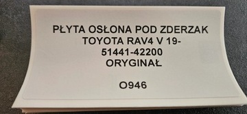 DESKA KRYT POD NÁRAZNÍK TOYOTA RAV4 V 19- ORIGINÁLNÍ 51441-42200