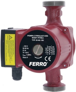 Pompa obiegowa CYRKULACJA cwu. Ferro 0201W 25-60-180 SUPER JAKOŚĆ!!! MOCNA