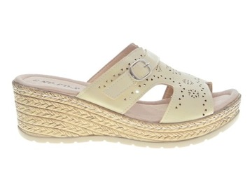 DAMSKIE KLAPKI PLATFORMA G3080-3 Beige r.36