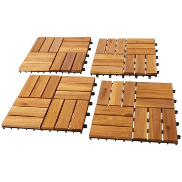 DREWNIANE PŁYTKI TARASOWE BALKONOWE PANELE PODEST 31x31 4 sztuki 0,38m2