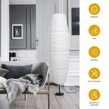 СВЕТОДИОДНЫЙ ТОРШЕР С ВЕРТИКАЛЬНЫМ БУМАЖНЫМ АНИЖОМ (ОТДЕЛЬНЫЙ АВТОР)