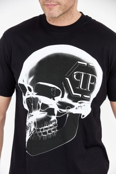 PHILIPP PLEIN Czarny t-shirt męski X-RAY SKULL r M