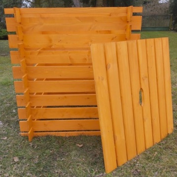 ДЕРЕВЯННЫЙ КОМПОСТЕР 700Л С СОСНОВОЙ КРЫШКОЙ