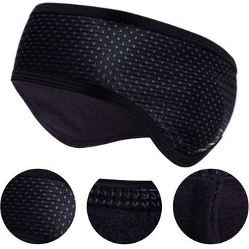 OPASKA SPORTOWA NA GŁOWĘ USZY MĘSKA DAMSKA MEMBRANA NA ROWER L XL CZARNA PL