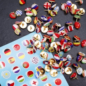 НАБОР ДЛЯ ПУТЕШЕСТВЕННИКА 100 ШТ. НАЦИОНАЛЬНЫЕ ФЛАГИ ДЛЯ КАРТЫ, РЮКЗАКА, ДОСКИ