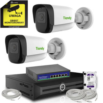 Zestaw Monitoring 2 kamery Tiandy 8Mpix