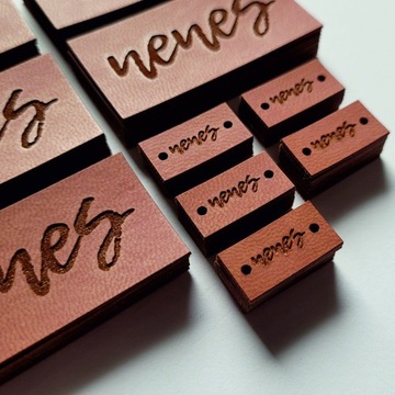 Этикетки из экокожи с логотипом 5см2 10 шт.