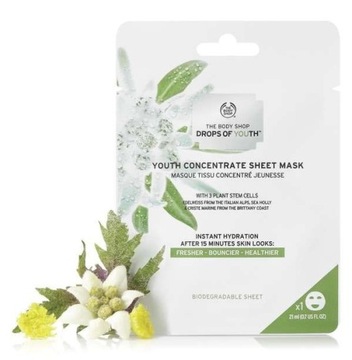 THE BODY SHOP Drops of Youth Concentrat Sheet Mask Maska wygładzajaca