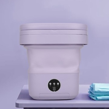 ПОРТАТИВНАЯ МИНИ-СКЛАДНАЯ СТИРАЛЬНАЯ МАШИНА ОБЪЕМОМ 11 Л СО СЛИВНОЙ КОРЗИНОЙ, ВОЗМОЖНОСТЬ ПУТЕШЕСТВИЯ