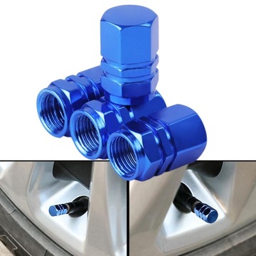 4 szt. Nakładki na zawory opon samochodowych Nakładki powietrzne do opon do rowerów Rowery Ciężarówki niebieskie