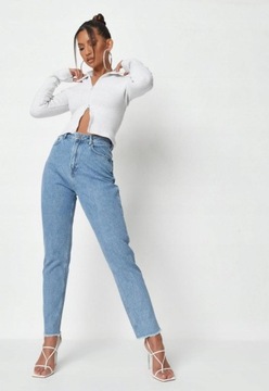 MISSGUIDED KLASYCZNE SPODNIE JEANSOWE M