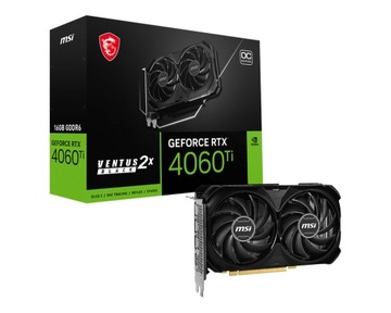 MSI GEFORCE RTX 4060 TI VENTUS 2X BLACK 16G OC karta graficzna NVIDIA 16 GB