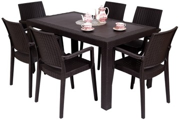Стол GARDEN FURNITURE с 6 стульями из техноротанга URANO