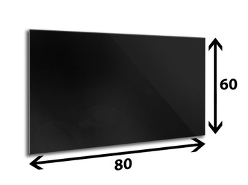 Panel szklany hartowany 80x60 CZARNY szkło kuchnia 4mm