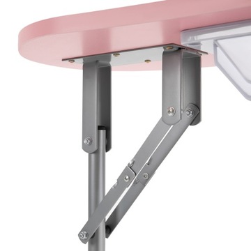СКЛАДНОЙ КОСМЕТИЧЕСКИЙ СТОЛИК ДЛЯ МОБИЛЬНОГО МАНИКЮРА С ВЕЕРОМ, РОЗОВЫЙ