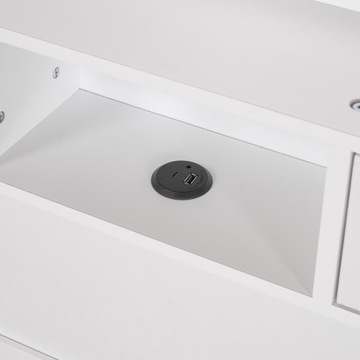 Кровать односпальная детская 90*200см Ящики+шкафы USB-накопитель Белый