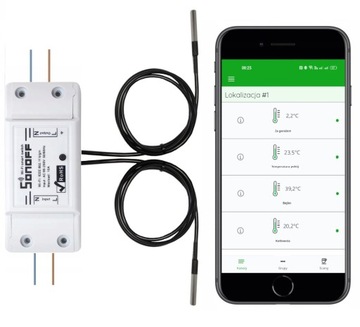 Sonoff Basic 2x3 metry termometr WIFI termostat SUPLA czujnik temperatury
