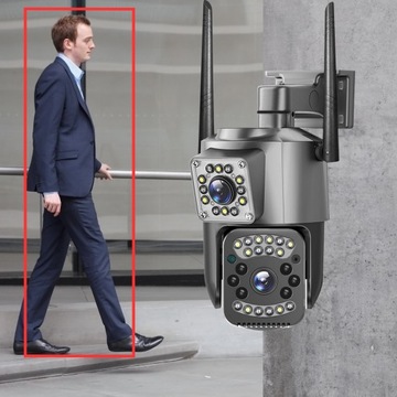 ДВОЙНАЯ НАРУЖНАЯ WIFI SMART IP-КАМЕРА QUADHD 4MPX ПРИЛОЖЕНИЕ ИК-ОБНАРУЖЕНИЯ