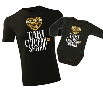 Komplet TATA SYN dzień chłopaka SKARBY koszul+body