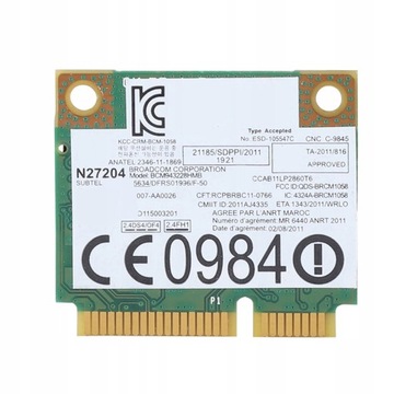 МОДЕЛЬ КАРТЫ BROADCOM 300M BCM943228HMB WIFI Mi