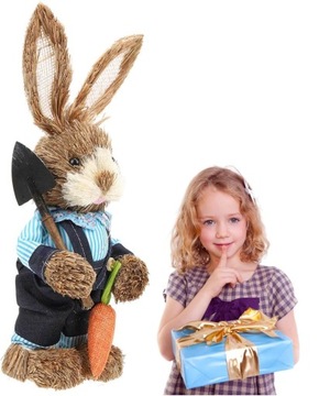 DUŻY WIELKANOCNE ZAJĄCZKÓW ZAJĄCZEK WIELKANOCNY 35CM FIGURKA OZDOBNA