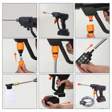 BEZPRZEWODOWA MYJKA WYSOKOCIŚNIENIOWA 2X7500MAH ELEKTRYCZNA MYJKA SAMOCHODU