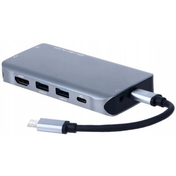 Adapter HUB USB-C HDMI VGA LAN MacBook Stacja 10w1