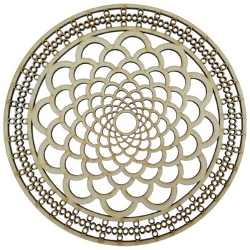 Mandala drewniana na ścianę Płyta ażurowa wzór 14 Dekoracja ścienna 20 cm