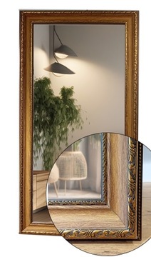Lustro w ozdobnej grubej ornamentowej ramie 120x60 odporne na wilgoć U6