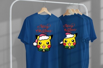 МУЖСКАЯ РОЖДЕСТВЕНСКАЯ ФУТБОЛКА S Merry Christmas PIKACHU QUALITY