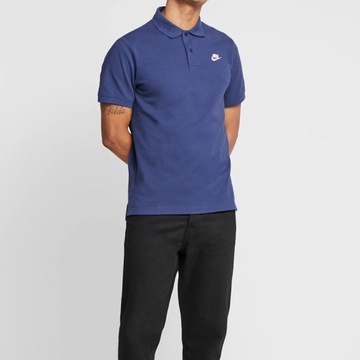 Nike koszulka polo granatowa bawełniana CJ4457-410 L męska polówka haft