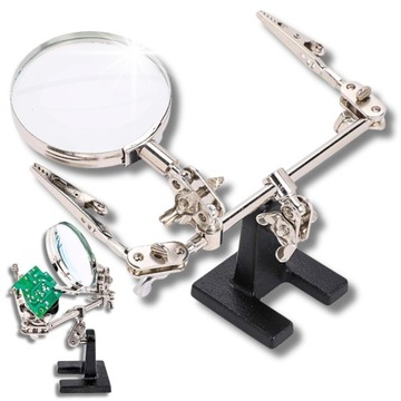 НАБОР ДЛЯ ПАЙКИ С УВЕЛИЧЕНИЕМ РУЧКА ТРЕТЬЕГО РУКА ЗАЖИМЫ «КРОКОДИЛ» 60 ММ 2,5X