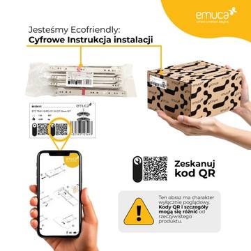 Emuca Okucia do 2 dolnych drzwi przesuwnych Placard81+Profil, Cichy domyk