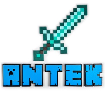 KAJAWIS miecz diamentowy 3D w stylu MINECRAFT ozdoby piksele dzień dziecka