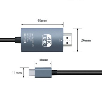 АДАПТЕР тип C USB-C — HDMI 4K КАБЕЛЬ MHL 200 см