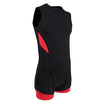 Męskie oddychające spodenki koszulowe 2XL czerwone czarne