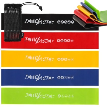 ZESTAW 5 GUM TAŚM OPOROWYCH MINI BAND DO ĆWICZEŃ