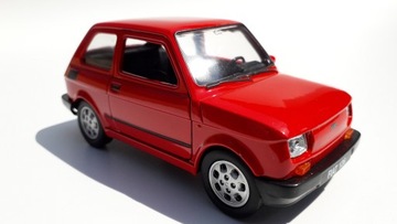 FIAT 126 MALUCH ЧЕРВОНИЙ МЕТАЛІЧНИЙ МОДЕЛЬ WELLY 1:34  фото 8