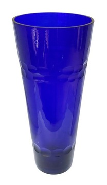 Oryginalny wazon niebieski ze szlifem, hand made,115
