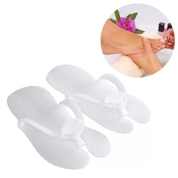 Klapki japonki kosmetyczne do pedicure z pianki jednorazowe białe 10 par